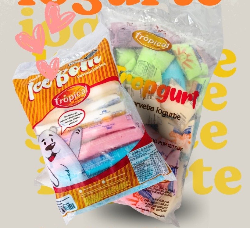 Geladinhos e Tropgurt, iogurte gelado da Tropical Sorvetes